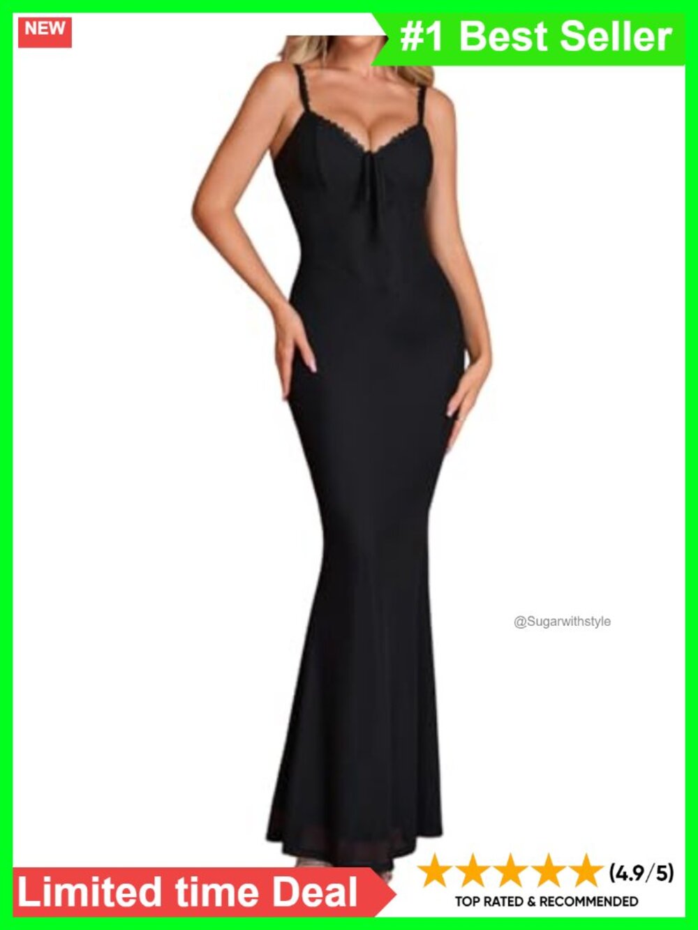 Women's Lace Mesh Long Formal Wedding Guest Dress Spaghetti Strap Bodycon Maxi